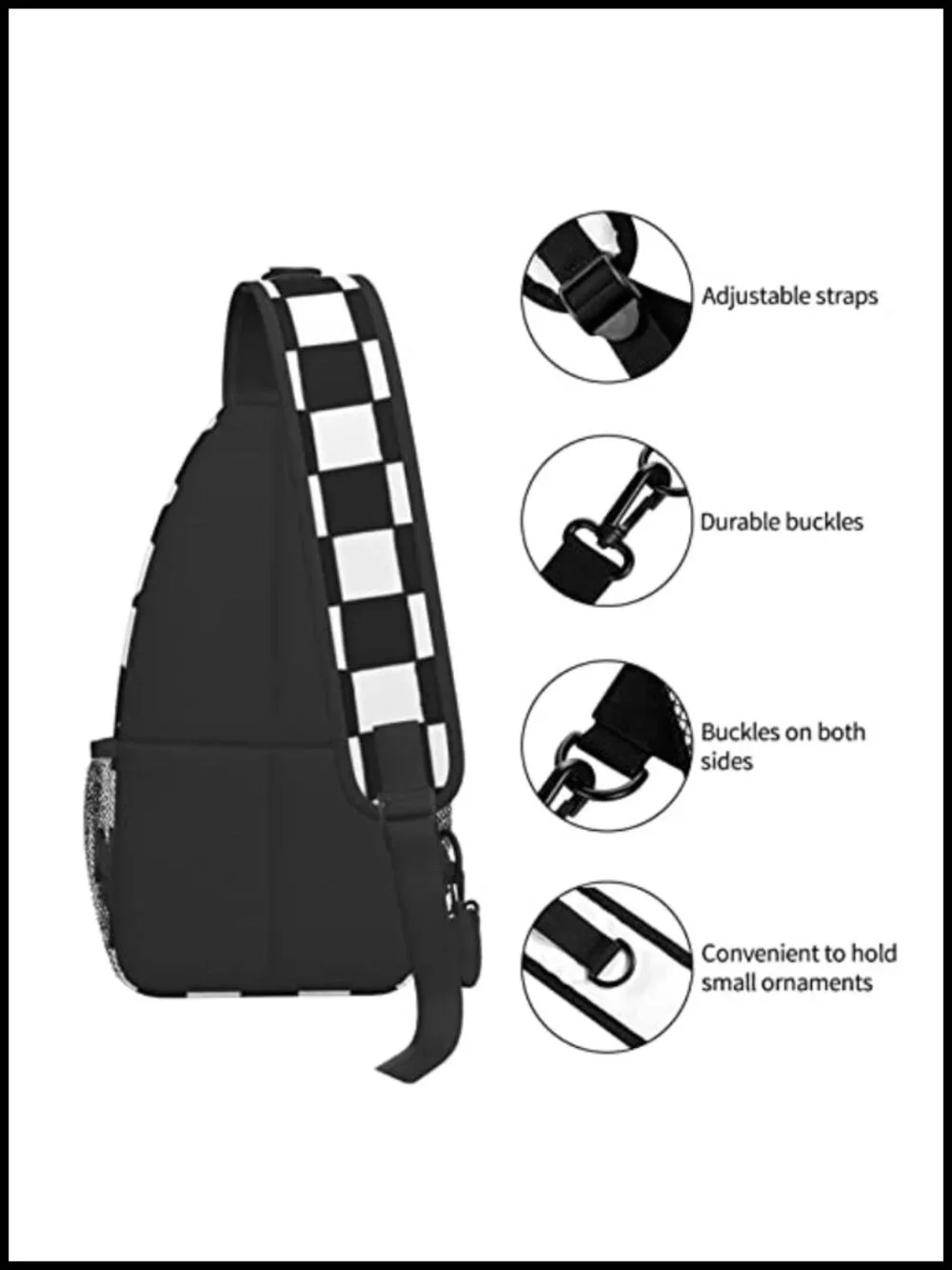 Sling Backpack Crossbody Bag Adjustable Shoulder Strap Polyester Hiking Daypack